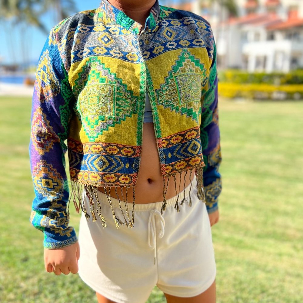 Cropped Aztec Jacket